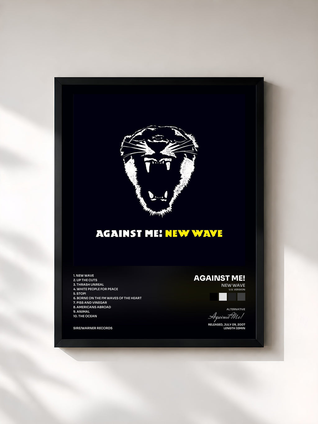 #noir Tableau de l'album New Wave (U.S. Version) de Against Me!, cadre noir, imprimé et encadré en France
