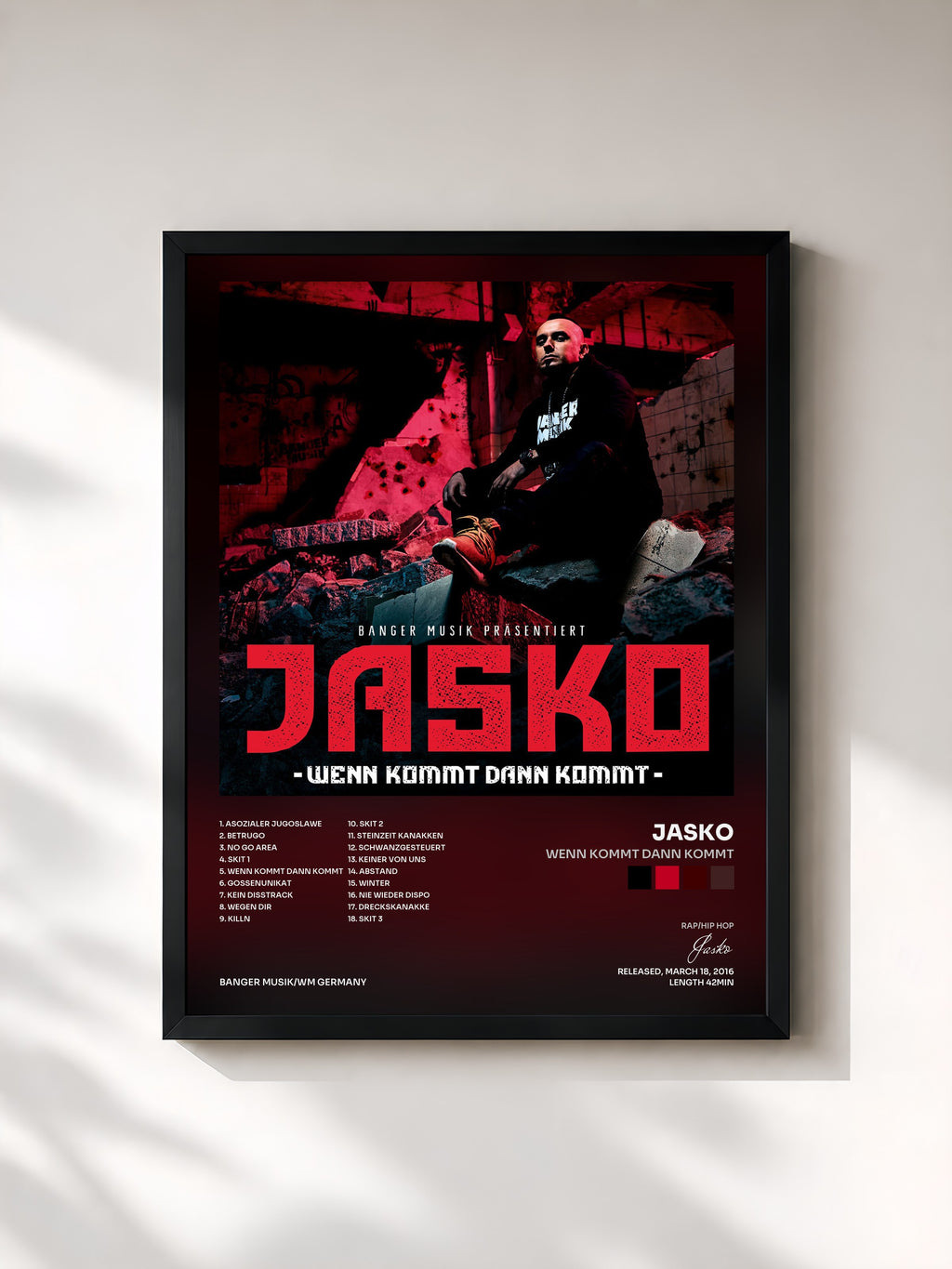 #noir Tableau de l'album Wenn kommt dann kommt de Jasko, cadre noir, imprimé et encadré en France
