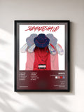 #noir Tableau de l'album Summershallo Mixtape de Jesto, cadre noir, imprimé et encadré en France