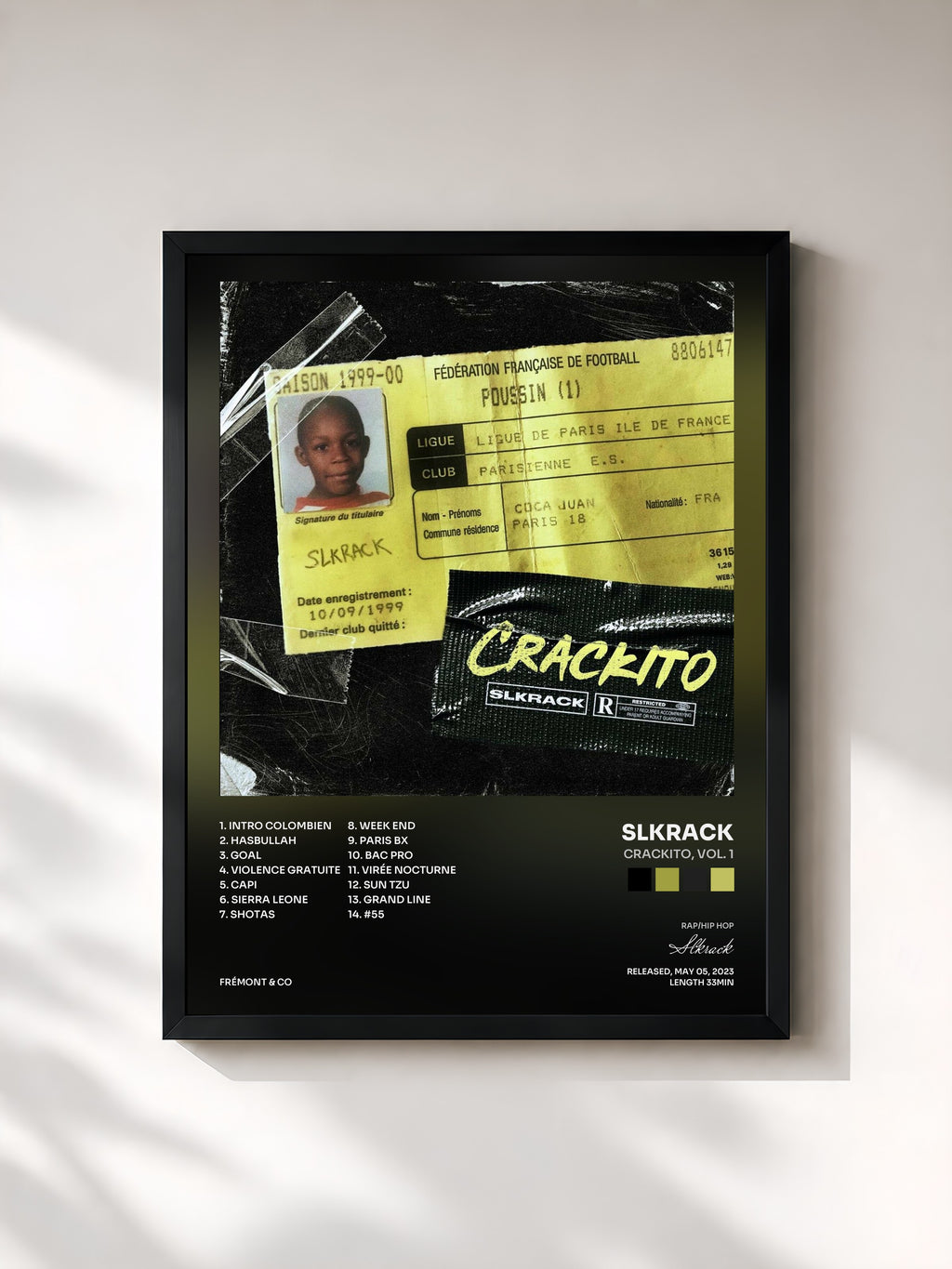 #noir Tableau de l'album Crackito, vol. 1 de Slkrack, cadre noir, imprimé et encadré en France