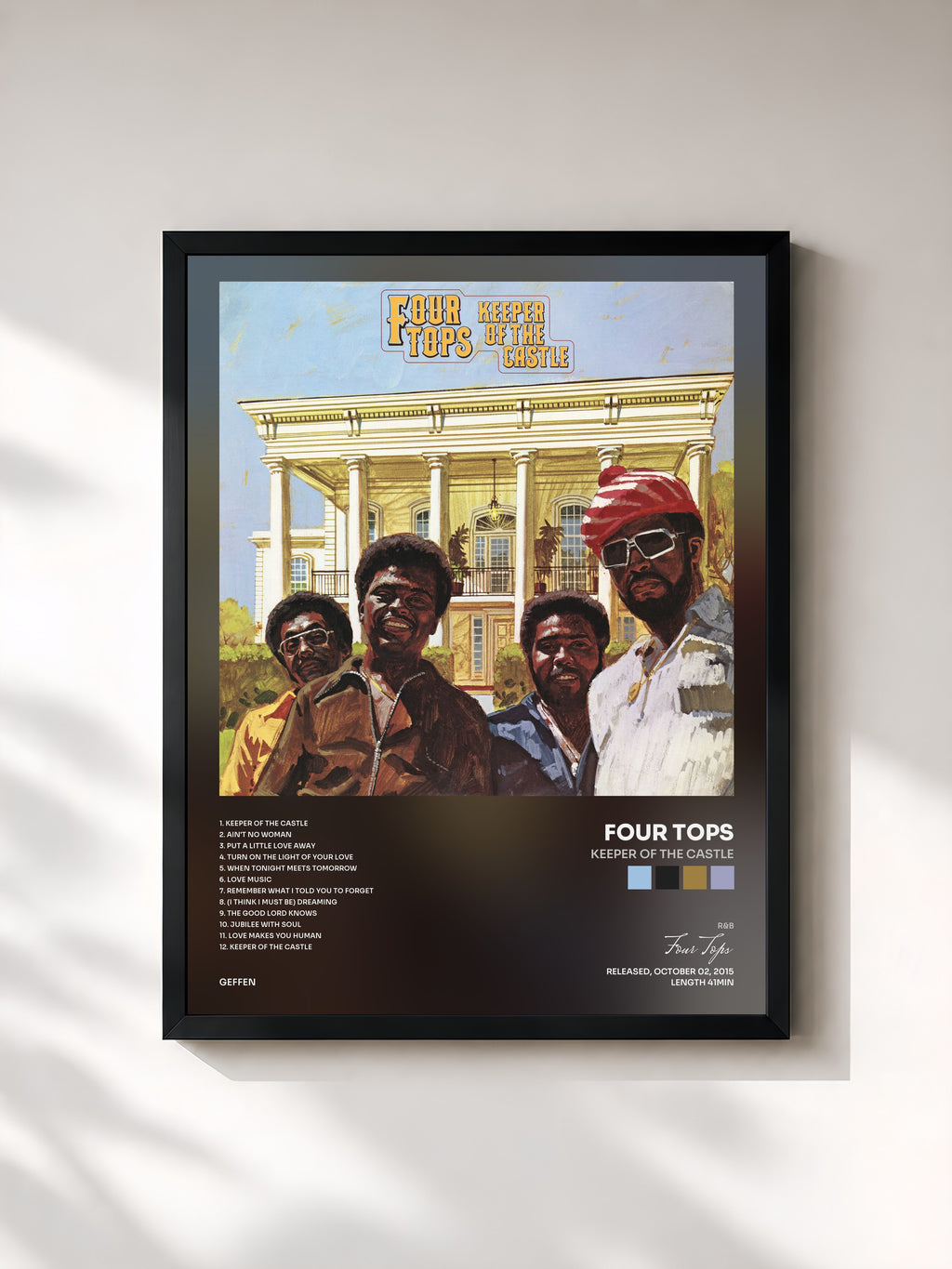 #noir Tableau de l'album Keeper Of The Castle de Four Tops, cadre noir, imprimé et encadré en France