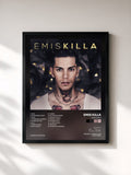 #noir Tableau de l'album Mercurio de Emis Killa, cadre noir, imprimé et encadré en France