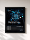 #noir House of Light (Move) by Crystal Waters as a framed art print, black frame, printed and framed in France
