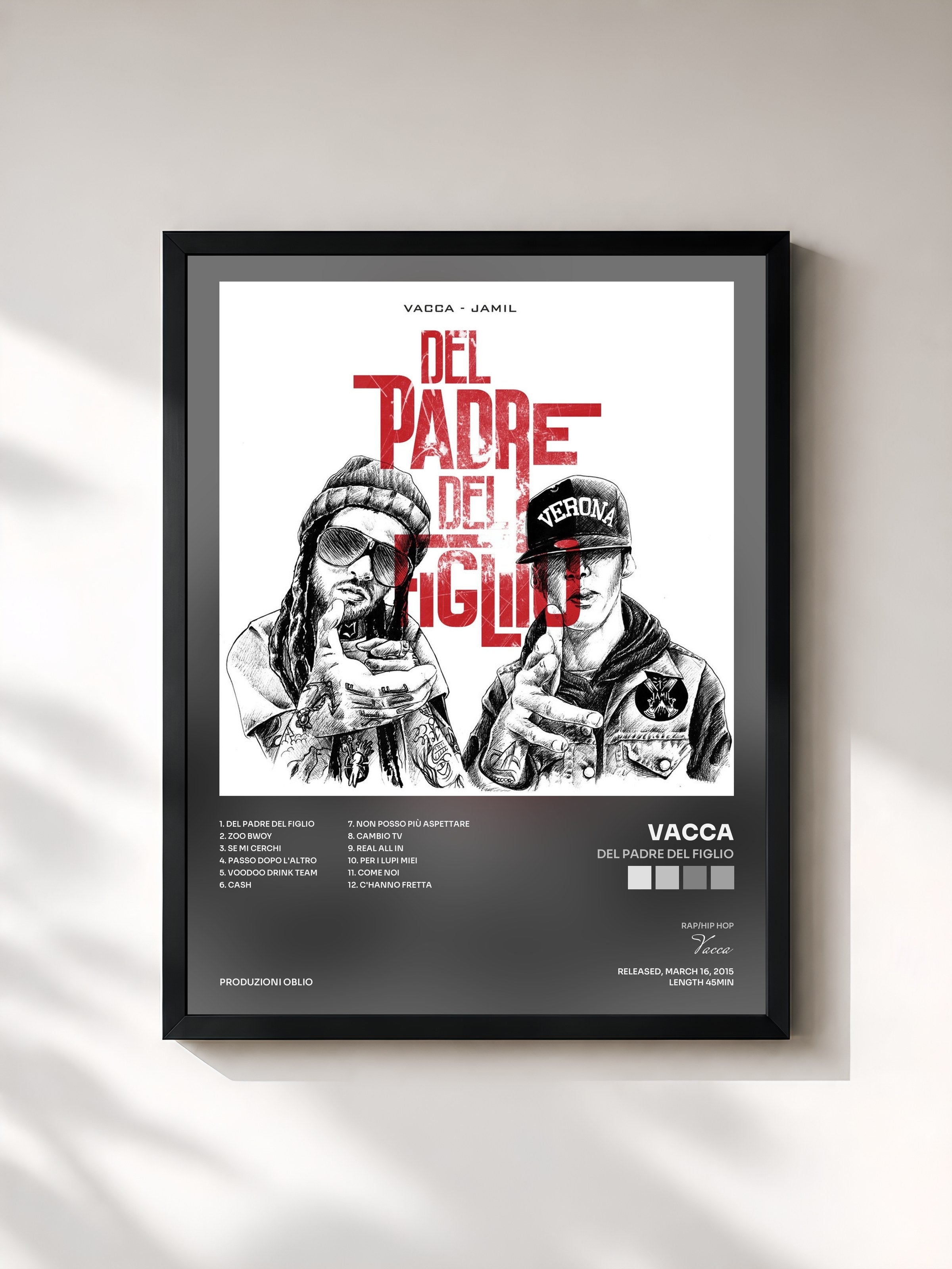 #noir Tableau de l'album Del Padre Del Figlio de Vacca, cadre noir, imprimé et encadré en France