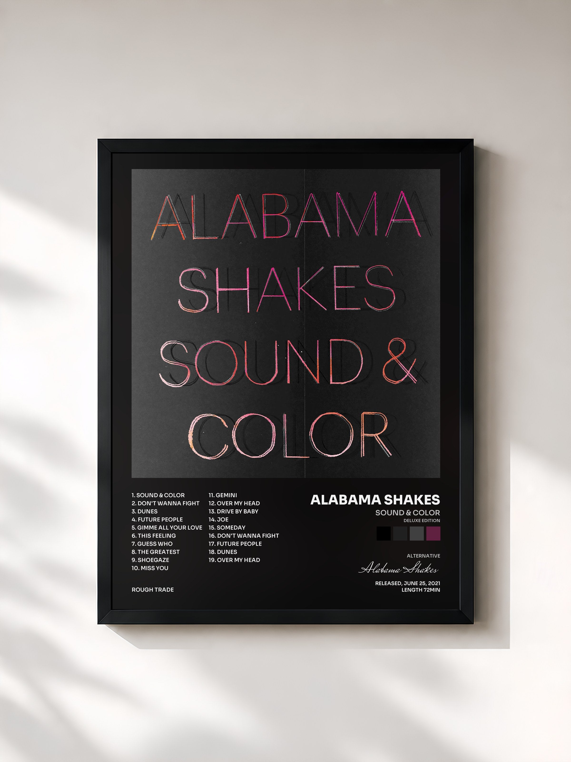 #noir Tableau de l'album Sound & Color (Deluxe Edition) de Alabama Shakes, cadre noir, imprimé et encadré en France
