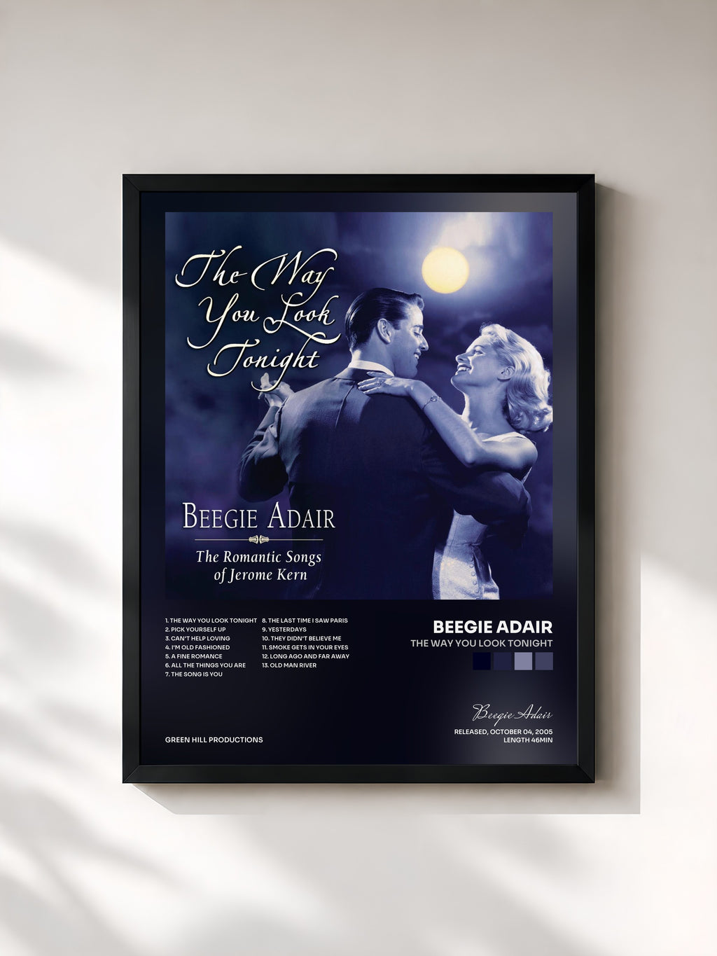 #noir Tableau de l'album The Way You Look Tonight de Beegie Adair, cadre noir, imprimé et encadré en France