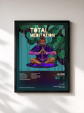 #noir Tableau de l'album Total Meditation de Lil Jon, cadre noir, imprimé et encadré en France