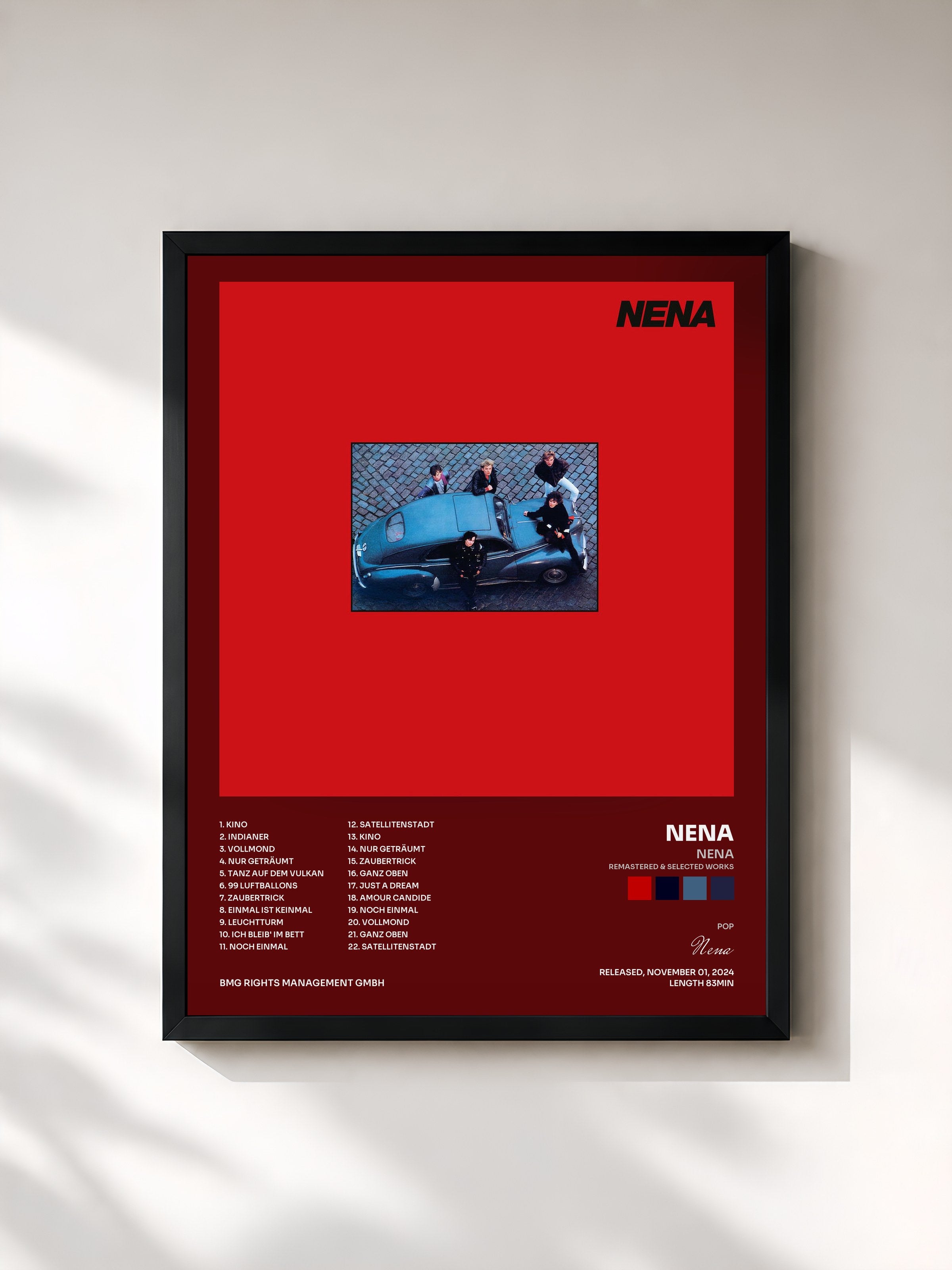 #noir Tableau de l'album NENA (Remastered & Selected Works) de Nena, cadre noir, imprimé et encadré en France