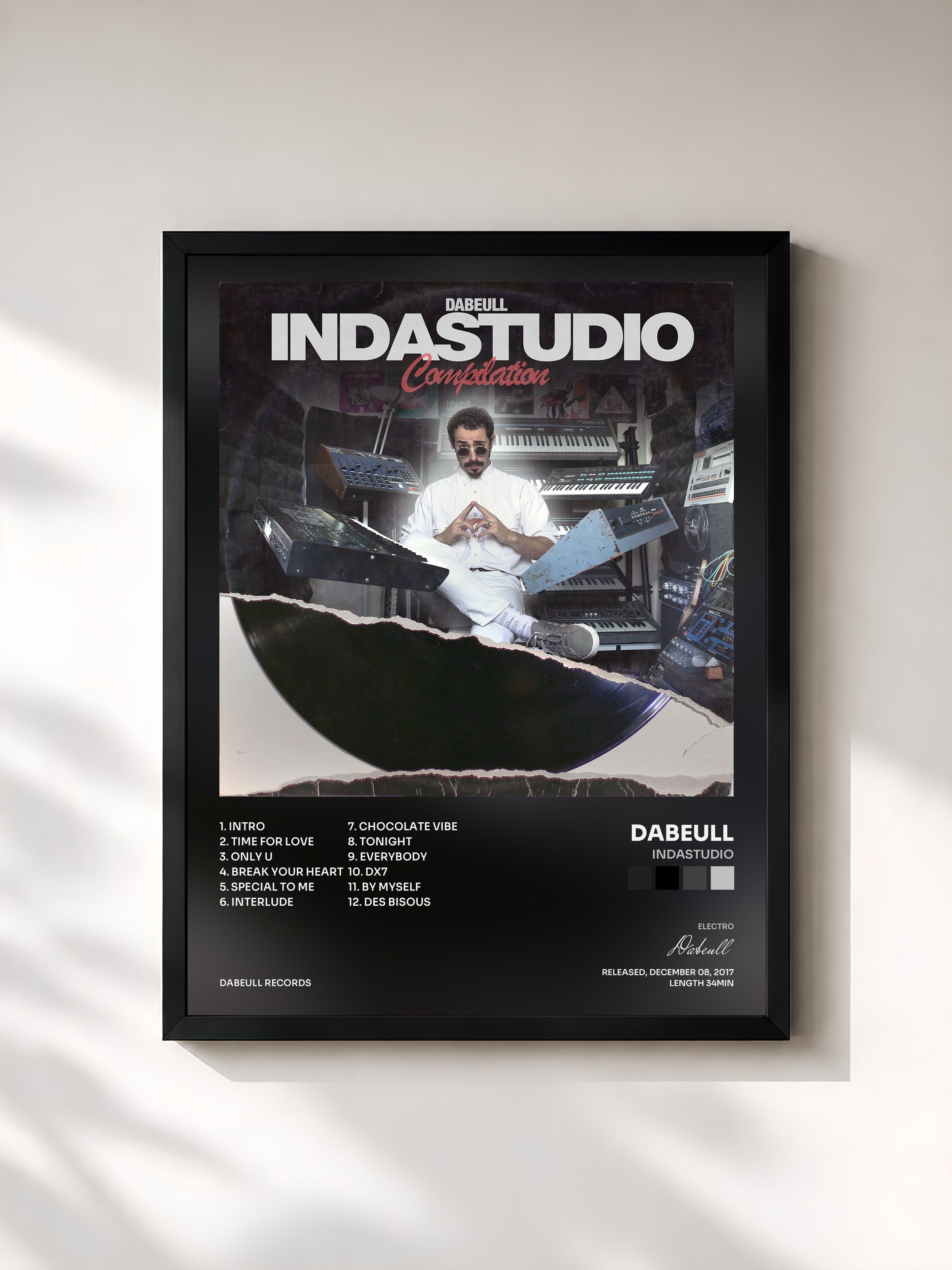 #noir Tableau de l'album Indastudio de Dabeull, cadre noir, imprimé et encadré en France