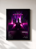 #noir Tableau de l'album Nightride de Roger Shah, cadre noir, imprimé et encadré en France