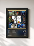 #noir Tableau de l'album GTA BERLIN de NGEE, cadre noir, imprimé et encadré en France