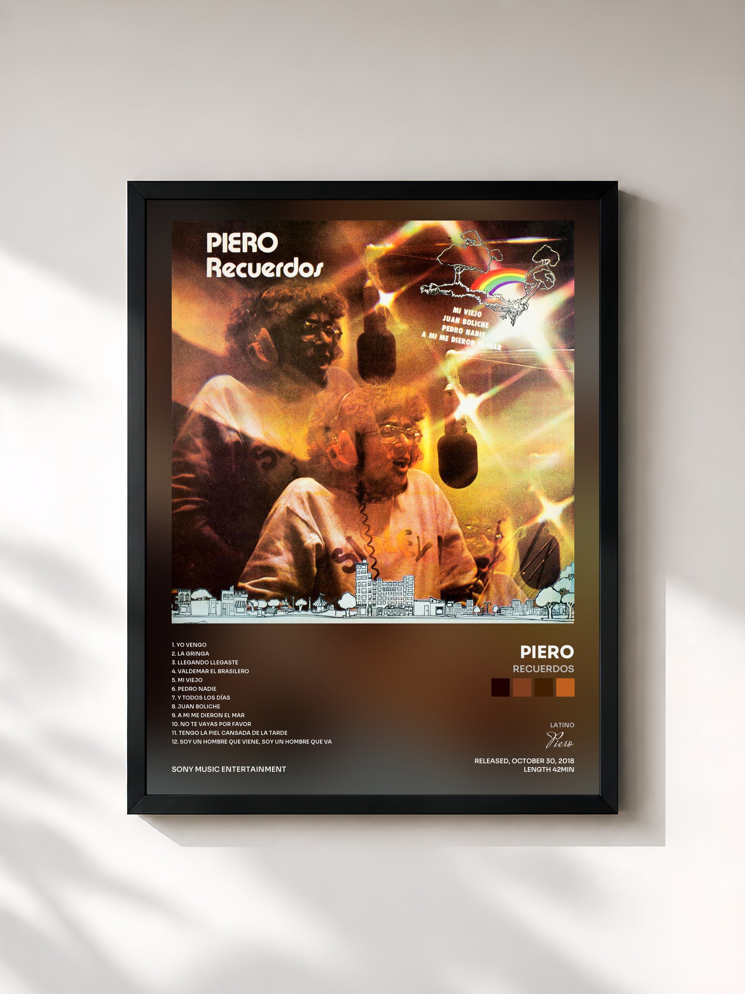 #noir Tableau de l'album Recuerdos de Piero, cadre noir, imprimé et encadré en France