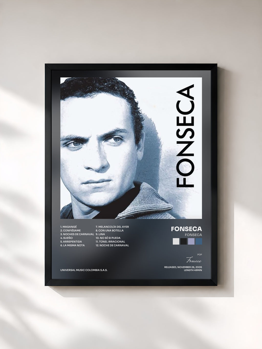 #noir Tableau de l'album Fonseca de Fonseca, cadre noir, imprimé et encadré en France