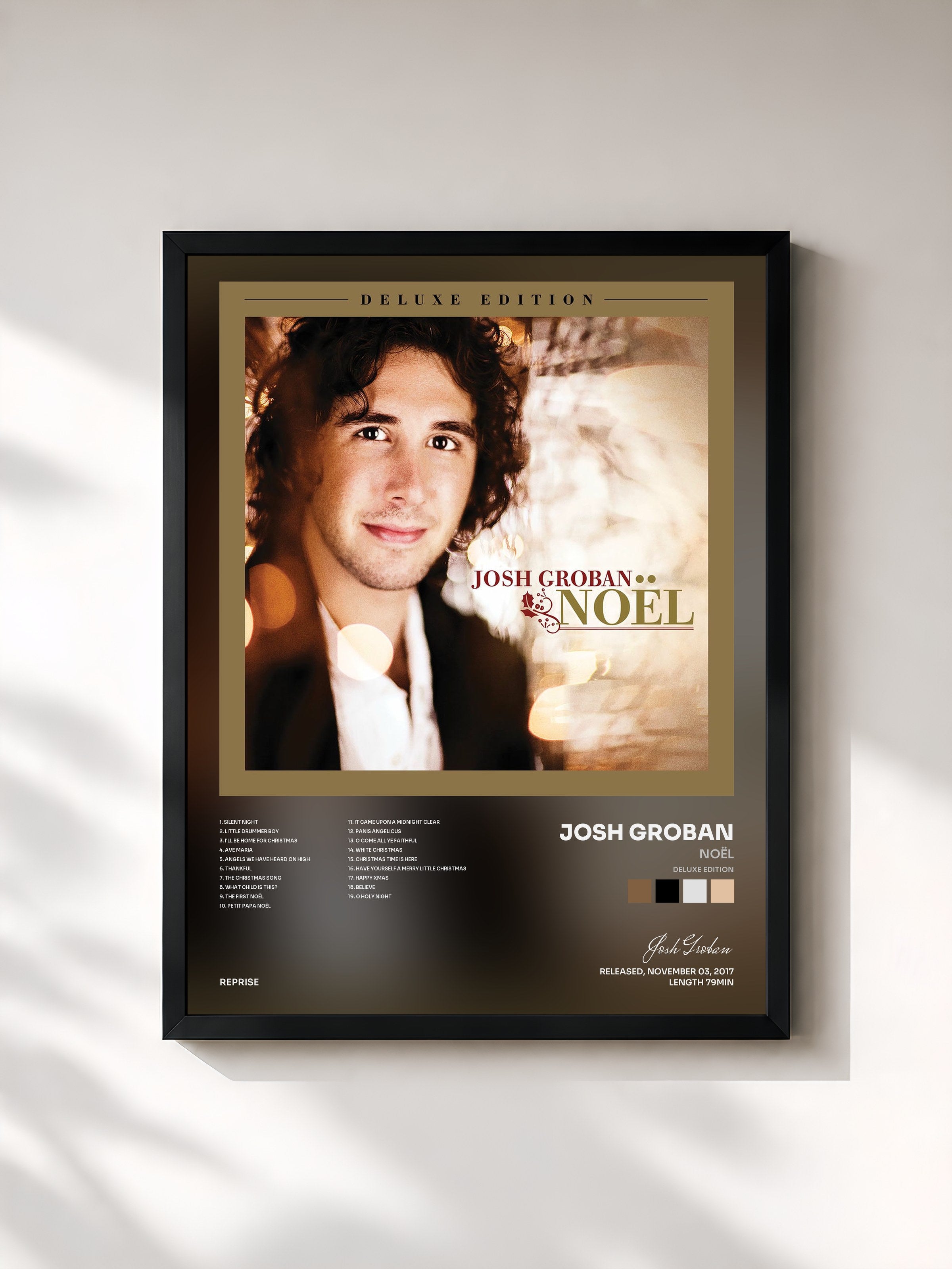 #noir Tableau de l'album Noël (Deluxe Edition) de Josh Groban, cadre noir, imprimé et encadré en France