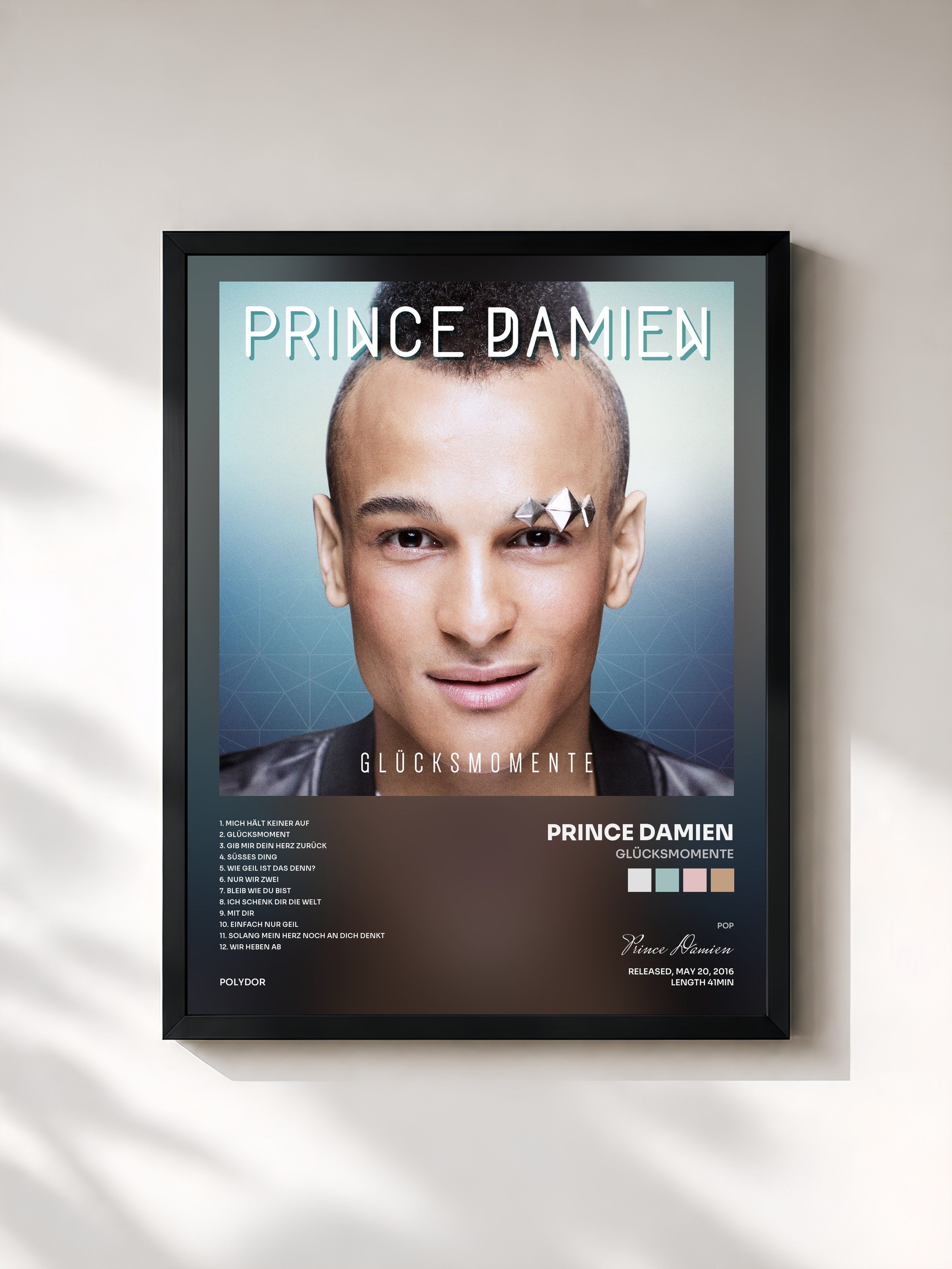 #noir Tableau de l'album Glücksmomente de Prince Damien, cadre noir, imprimé et encadré en France