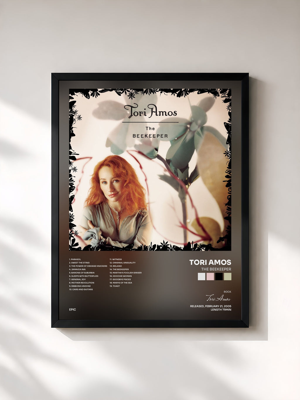 #noir Tableau de l'album The Beekeeper de Tori Amos, cadre noir, imprimé et encadré en France