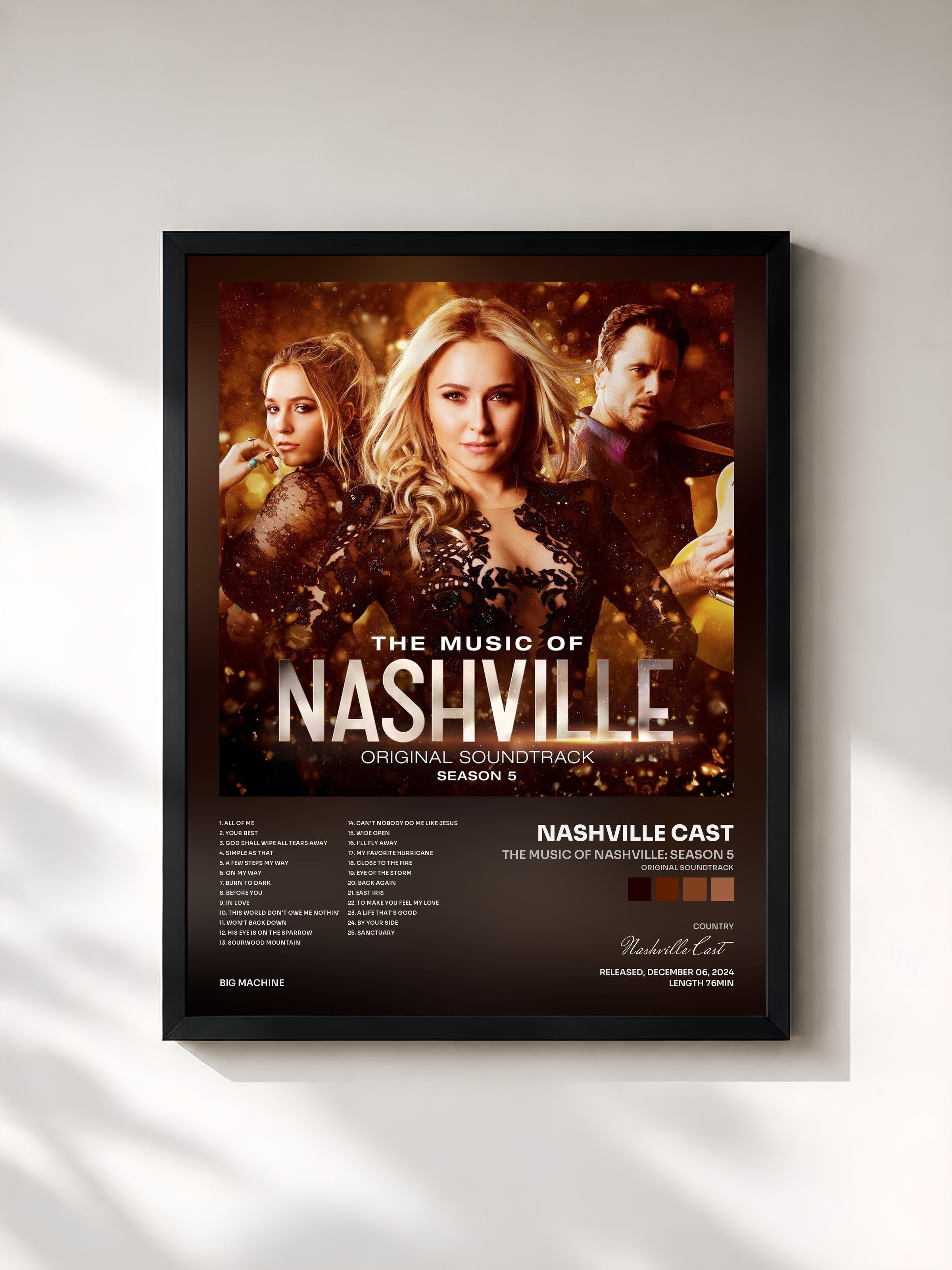#noir Tableau de l'album The Music Of Nashville: Season 5 (Original Soundtrack) de Nashville Cast, cadre noir, imprimé et encadré en France