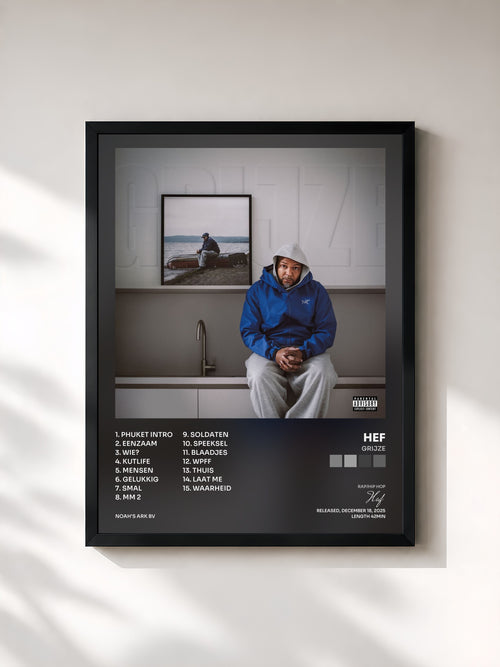 Hef · Grijze — Affiche encadrée