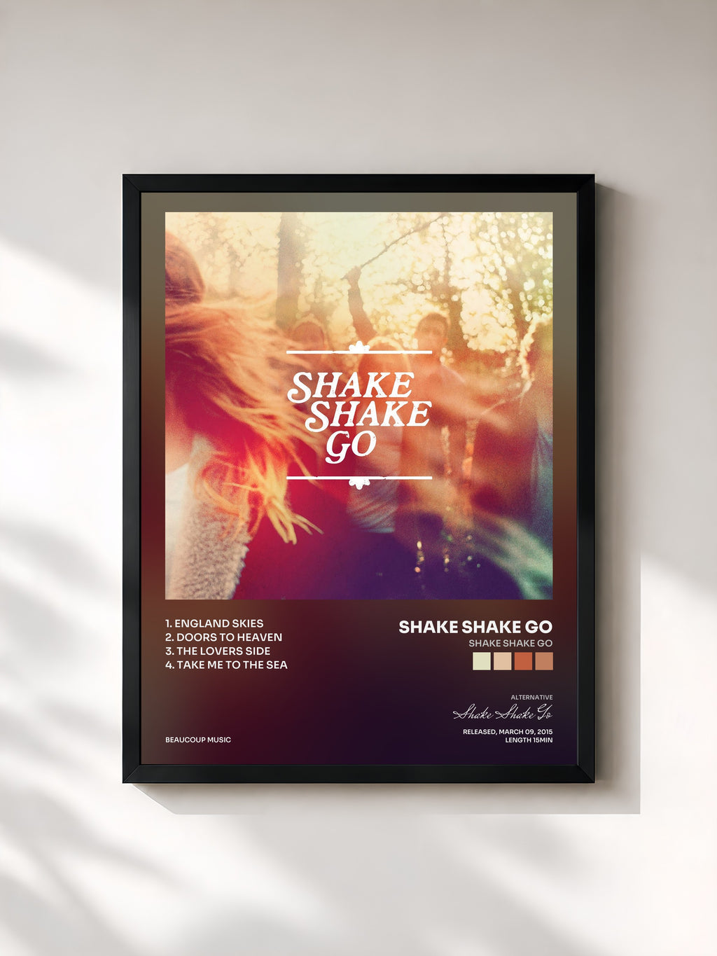 #noir Tableau de l'album Shake Shake Go de Shake Shake Go, cadre noir, imprimé et encadré en France