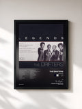 #noir Tableau de l'album Legends de The Drifters, cadre noir, imprimé et encadré en France