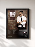 #noir Tableau de l'album Eros Romántico de Eros Ramazzotti, cadre noir, imprimé et encadré en France