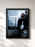 #noir Tableau de l'album Hora de Acordar de Rashid, cadre noir, imprimé et encadré en France