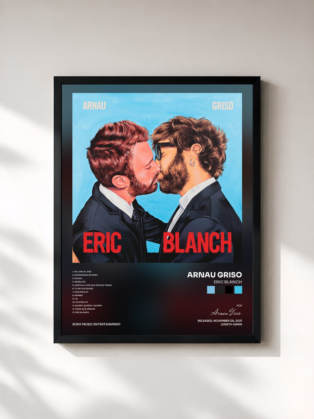 #noir Tableau de l'album Eric Blanch de Arnau Griso, cadre noir, imprimé et encadré en France