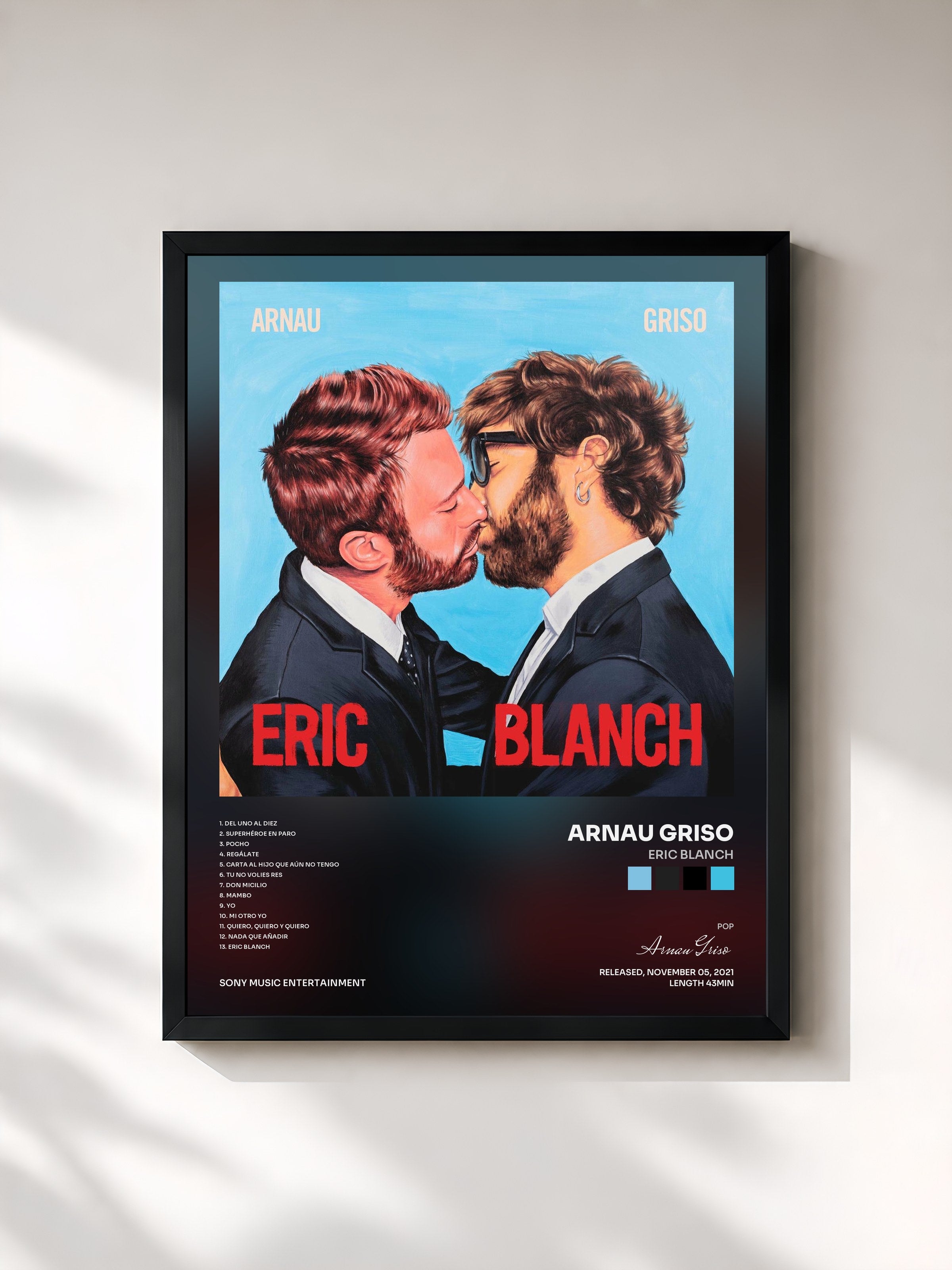 #noir Tableau de l'album Eric Blanch de Arnau Griso, cadre noir, imprimé et encadré en France