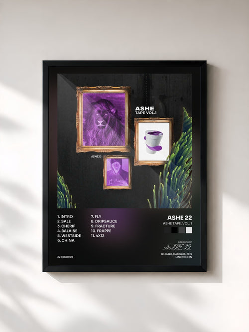 ASHE 22 · Ashe Tape, Vol. 1 — Affiche encadrée