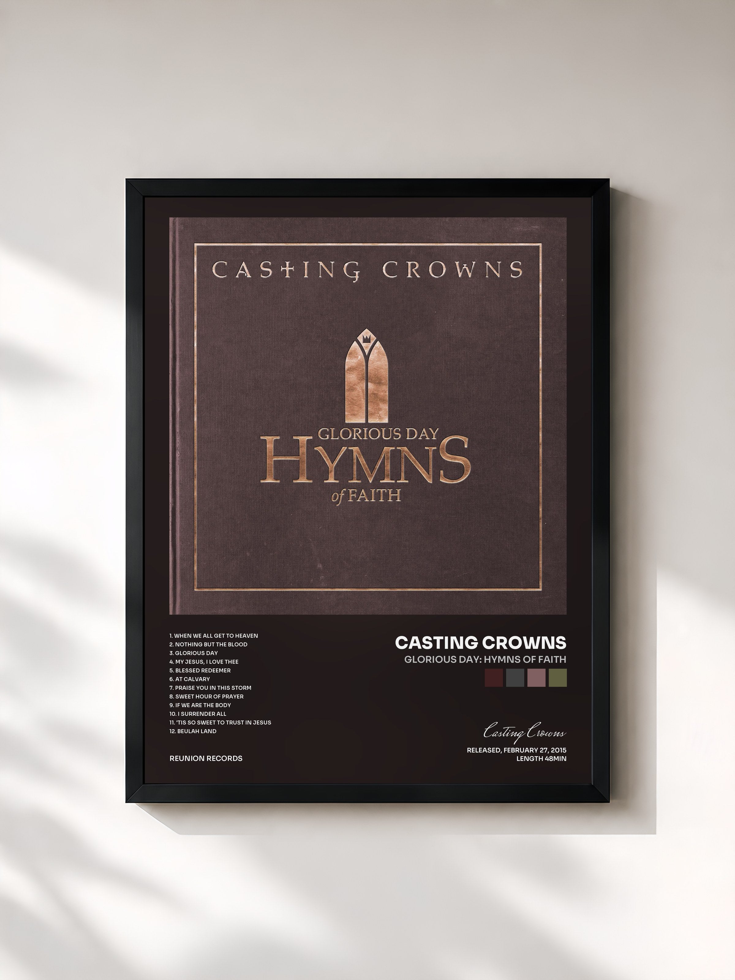 #noir Tableau de l'album Glorious Day: Hymns of Faith de Casting Crowns, cadre noir, imprimé et encadré en France