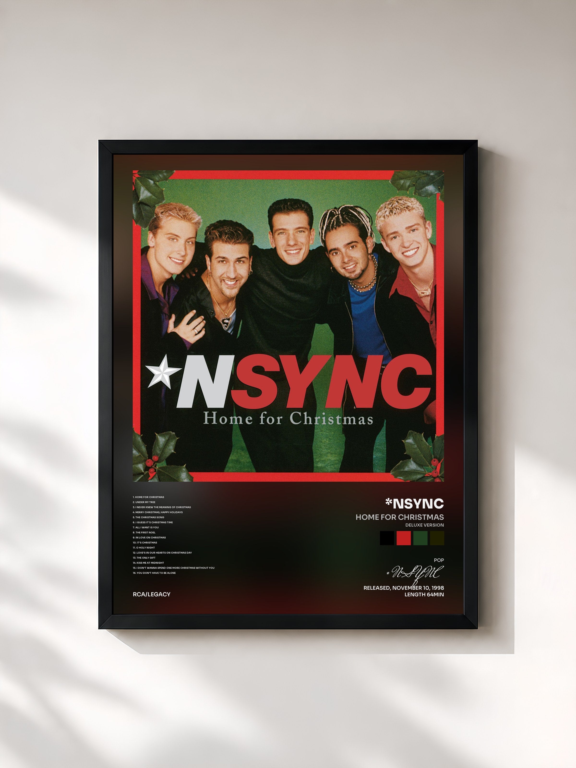 #noir Tableau de l'album Home For Christmas (Deluxe Version) de *NSYNC, cadre noir, imprimé et encadré en France