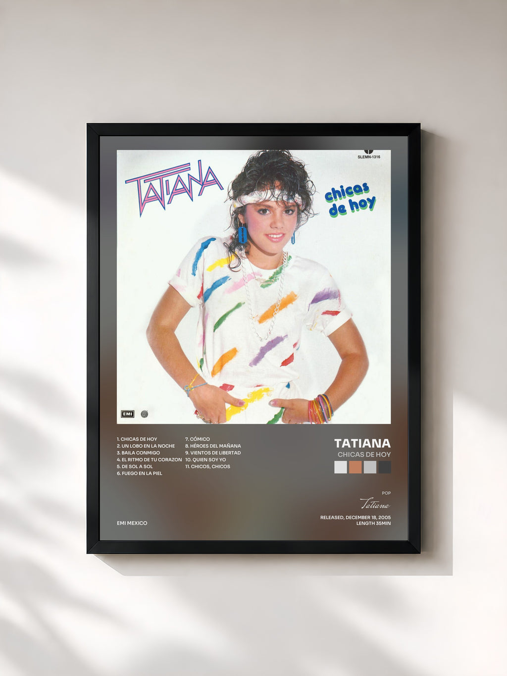 #noir Tableau de l'album Chicas De Hoy de Tatiana, cadre noir, imprimé et encadré en France