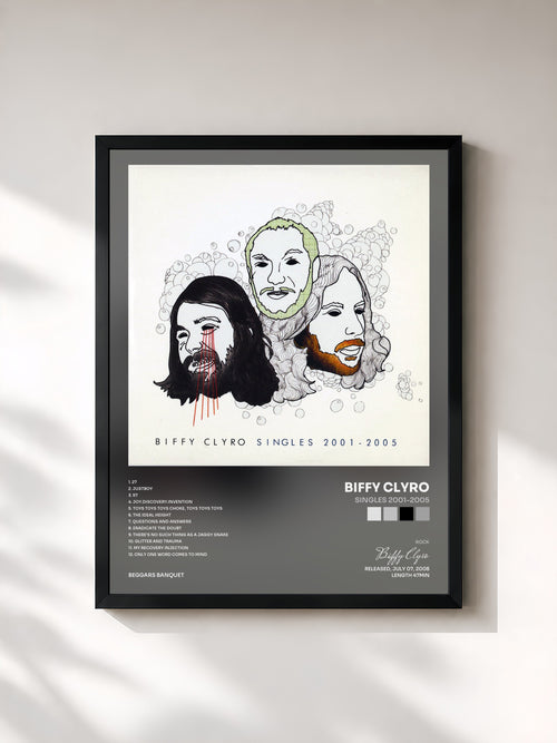 Biffy Clyro · Singles 2001-2005 — Affiche encadrée