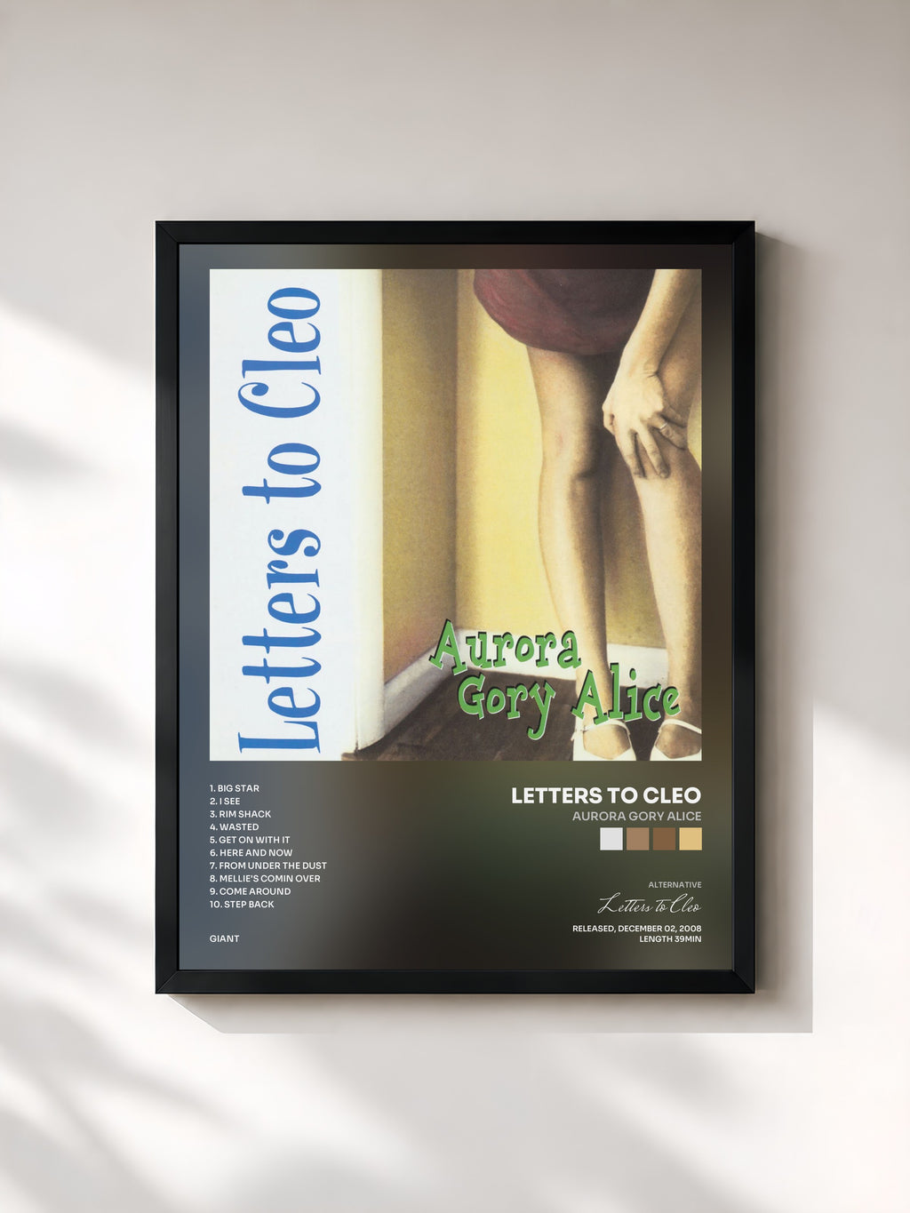 #noir Tableau de l'album Aurora Gory Alice de Letters to Cleo, cadre noir, imprimé et encadré en France