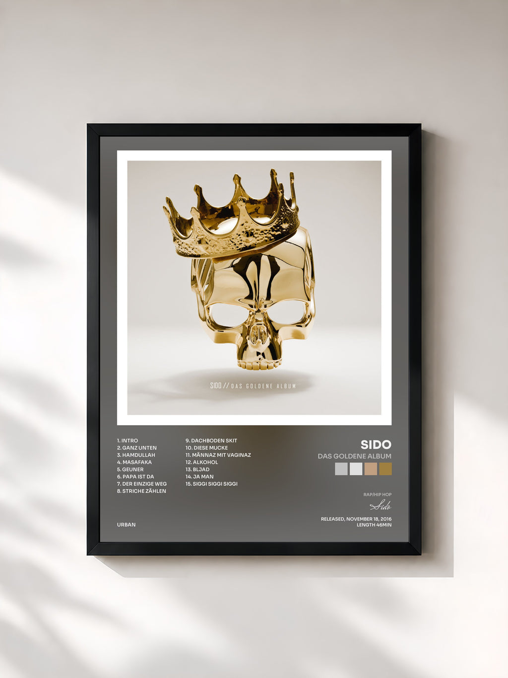 #noir Tableau de l'album Das goldene Album de Sido, cadre noir, imprimé et encadré en France