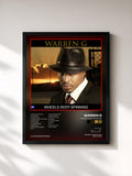 #noir Tableau de l'album Wheels Keep Spinning de Warren G, cadre noir, imprimé et encadré en France