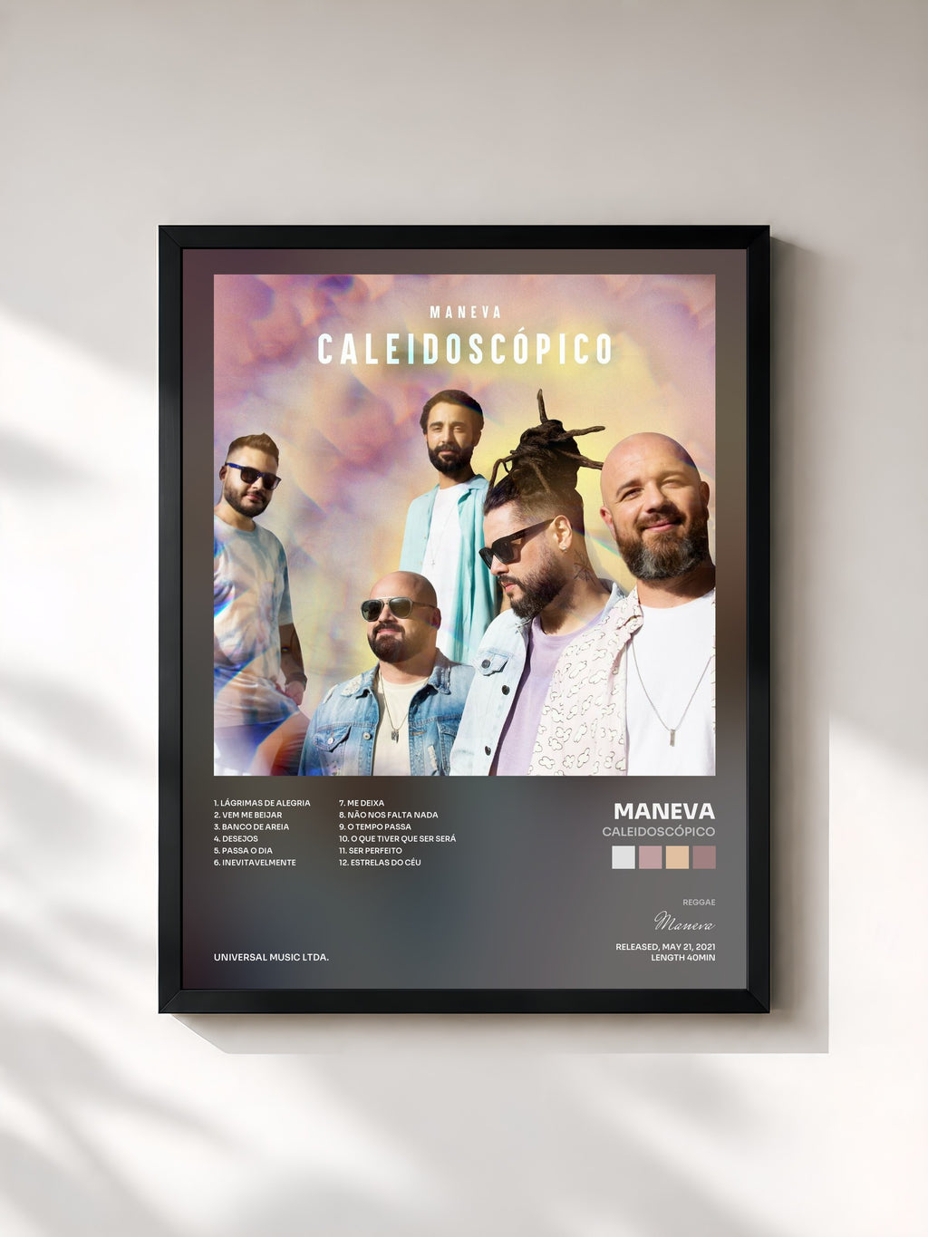 #noir Tableau de l'album Caleidoscópico de Maneva, cadre noir, imprimé et encadré en France