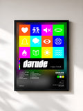 #noir Tableau de l'album Together de Darude, cadre noir, imprimé et encadré en France