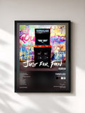 #noir Tableau de l'album Just For Fun de Timeflies, cadre noir, imprimé et encadré en France