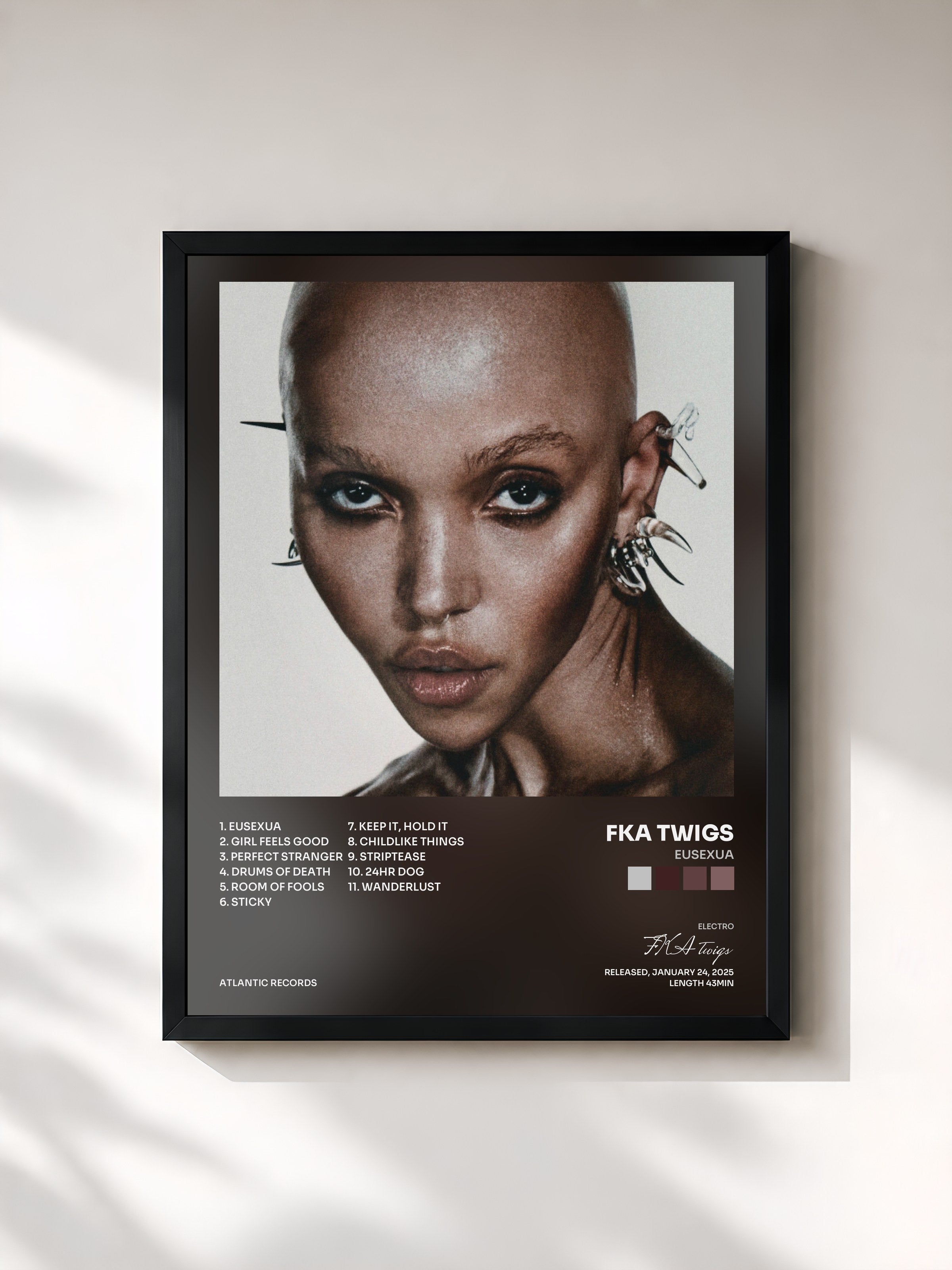 #noir Tableau de l'album EUSEXUA de FKA twigs, cadre noir, imprimé et encadré en France