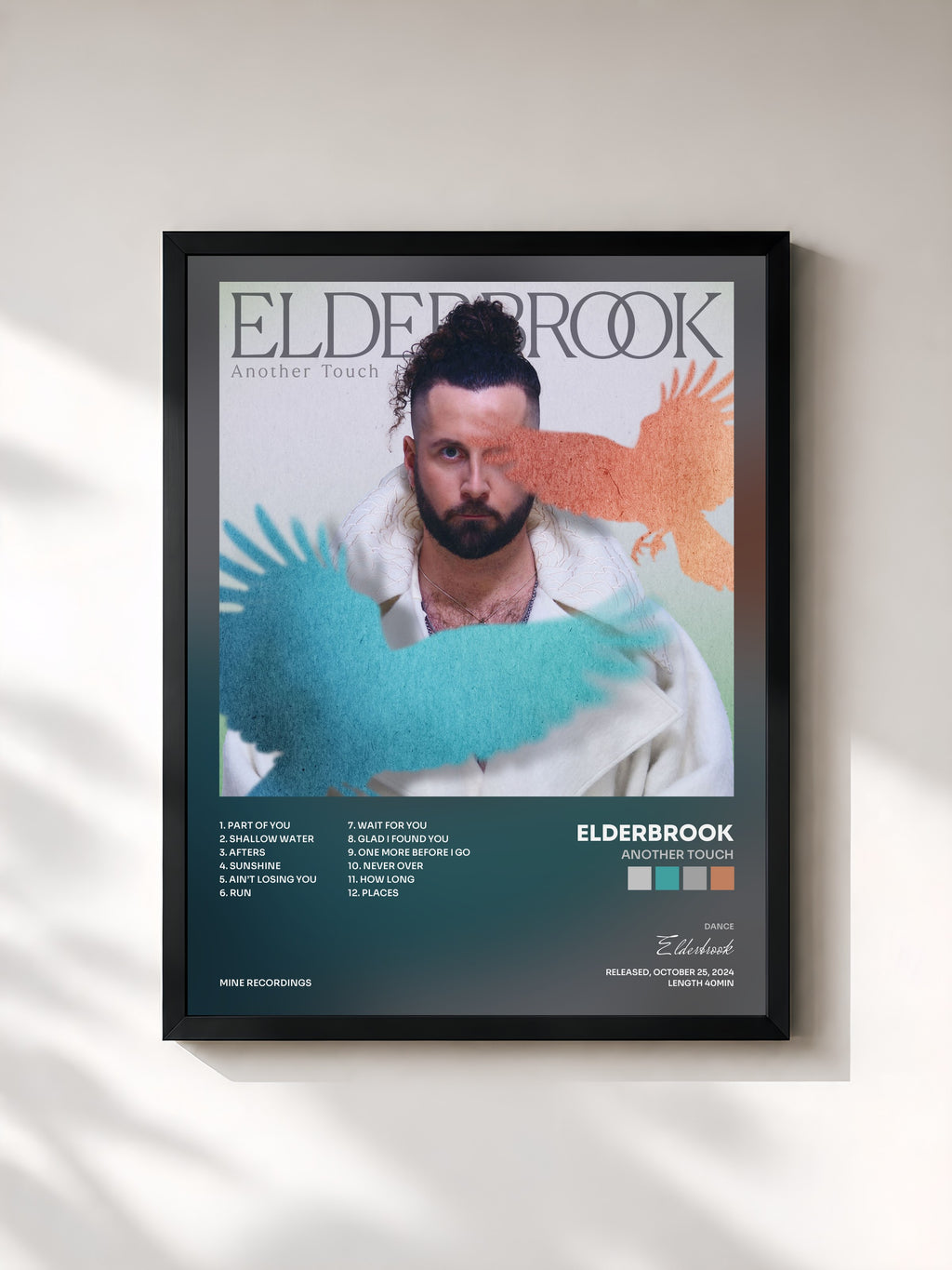#noir Tableau de l'album Another Touch de Elderbrook, cadre noir, imprimé et encadré en France