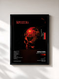 #noir Tableau de l'album Beneath the Remains de Sepultura, cadre noir, imprimé et encadré en France