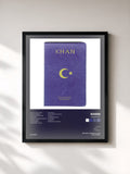#noir Tableau de l'album Passport de Khan, cadre noir, imprimé et encadré en France