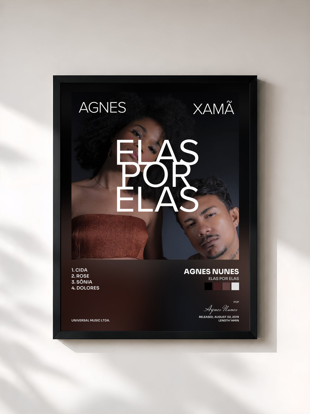 #noir Tableau de l'album Elas Por Elas de Agnes Nunes, cadre noir, imprimé et encadré en France