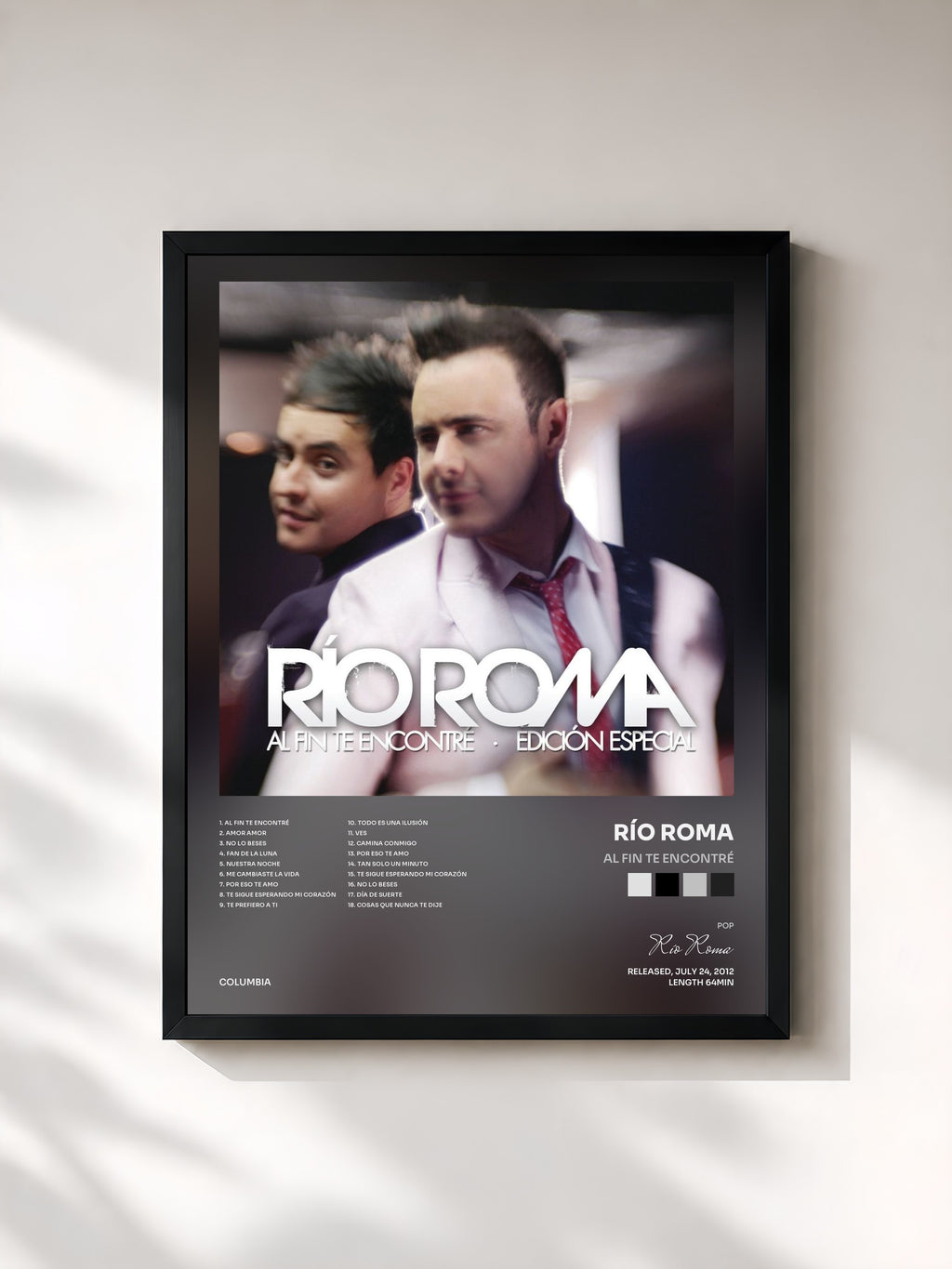 #noir Tableau de l'album Al Fin Te Encontré de Río Roma, cadre noir, imprimé et encadré en France