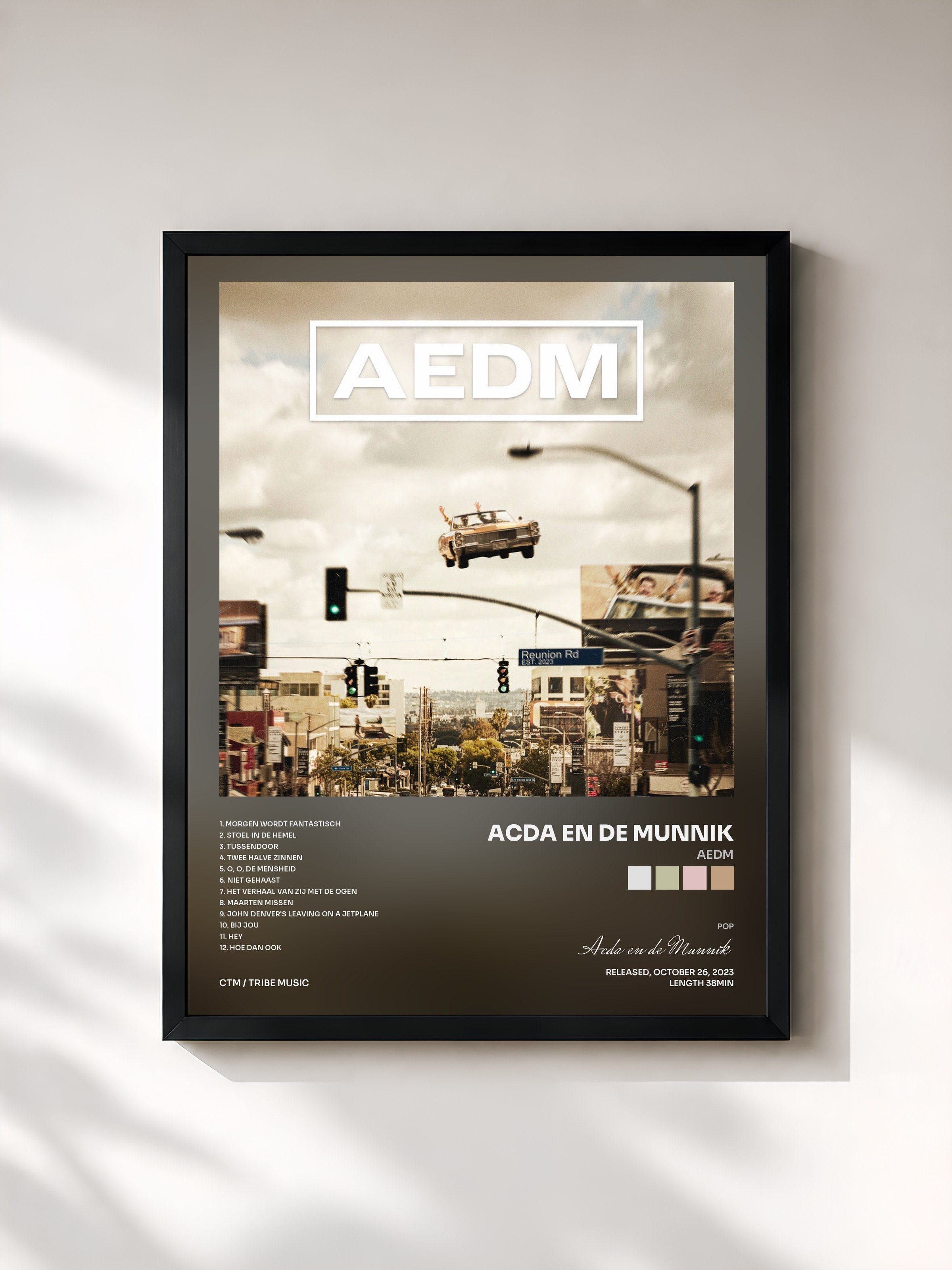 #noir Tableau de l'album AEDM de Acda en de Munnik, cadre noir, imprimé et encadré en France