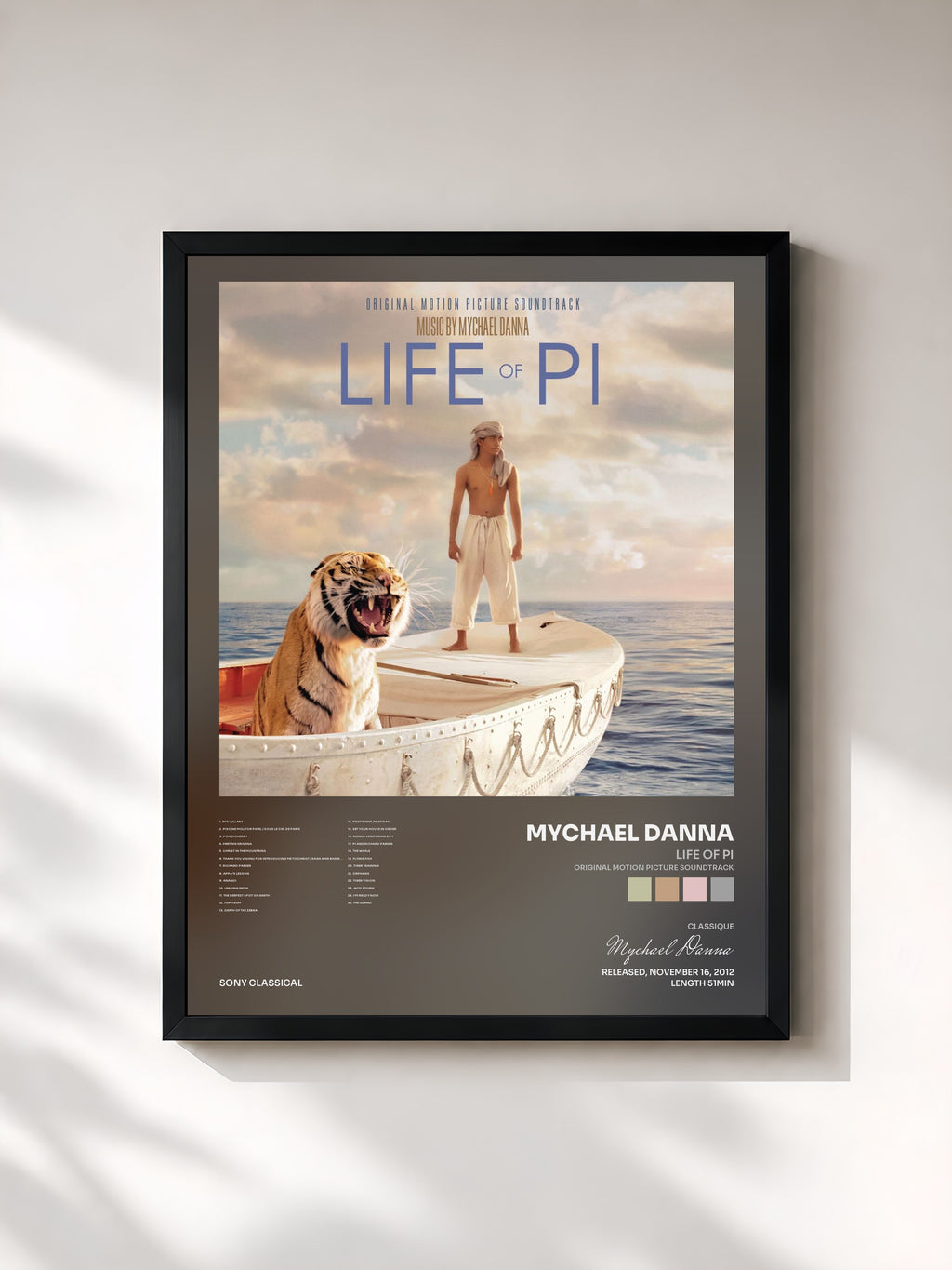 #noir Life of Pi (Original Motion Picture Soundtrack) di Mychael Danna in stampa incorniciata, cornice nera, stampata e incorniciata in Francia
