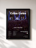 #noir Tableau de l'album Vivos & directos de Celtas Cortos, cadre noir, imprimé et encadré en France