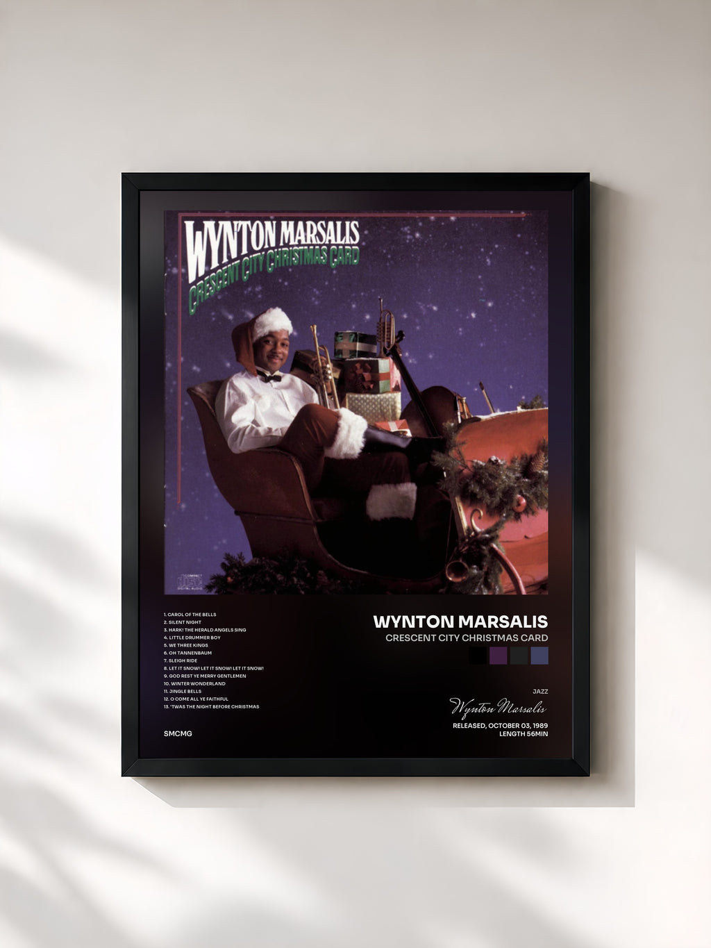 #noir Crescent City Christmas Card di Wynton Marsalis in stampa incorniciata, cornice nera, stampata e incorniciata in Francia