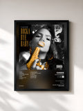 #noir Tableau de l'album RockaByeBaby de Cassie, cadre noir, imprimé et encadré en France